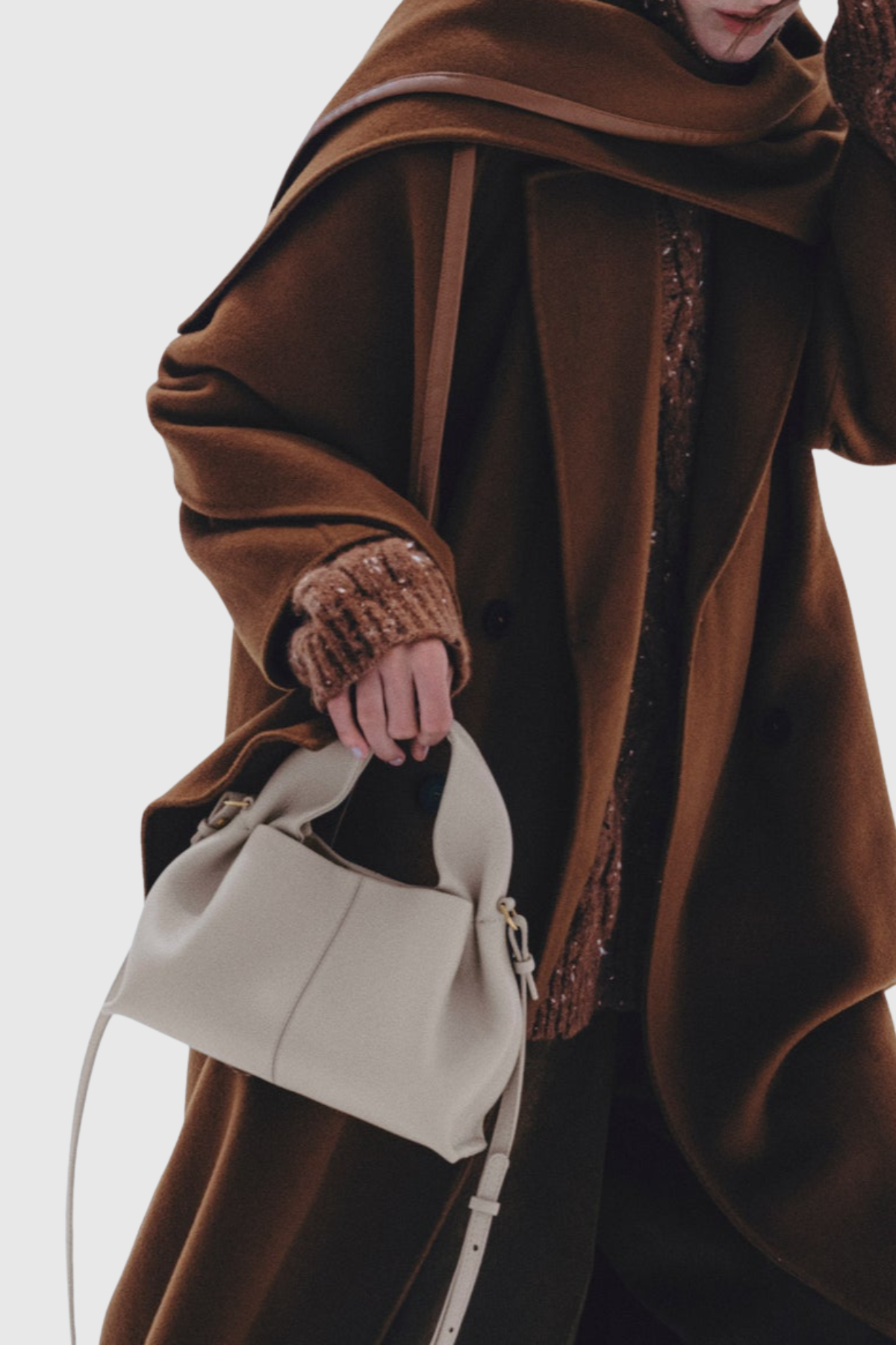 Zafira Leather Cloud Bag - Grey