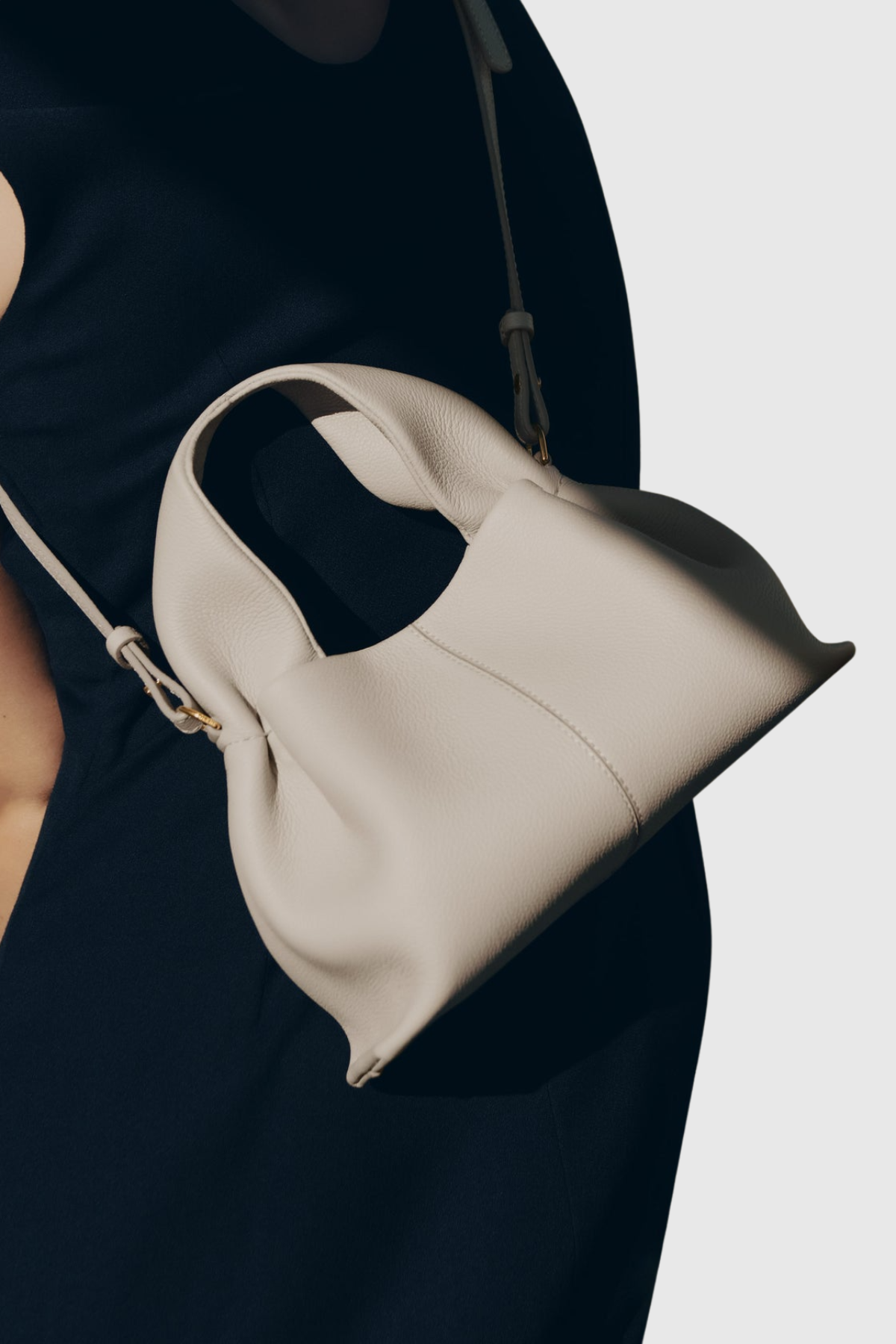 Zafira Leather Cloud Bag - White