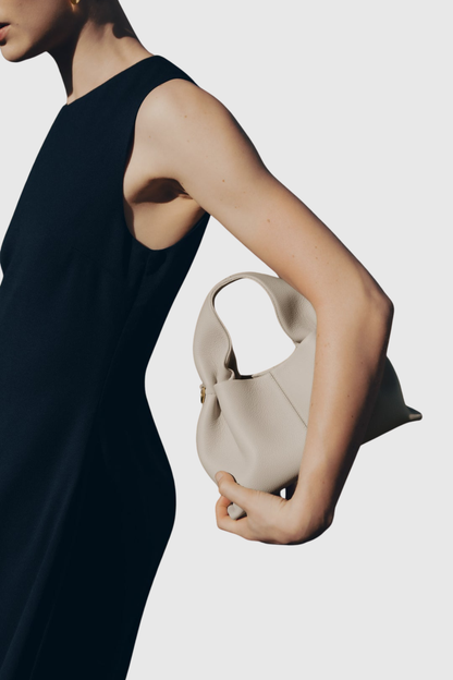 Zafira Leather Cloud Bag - White