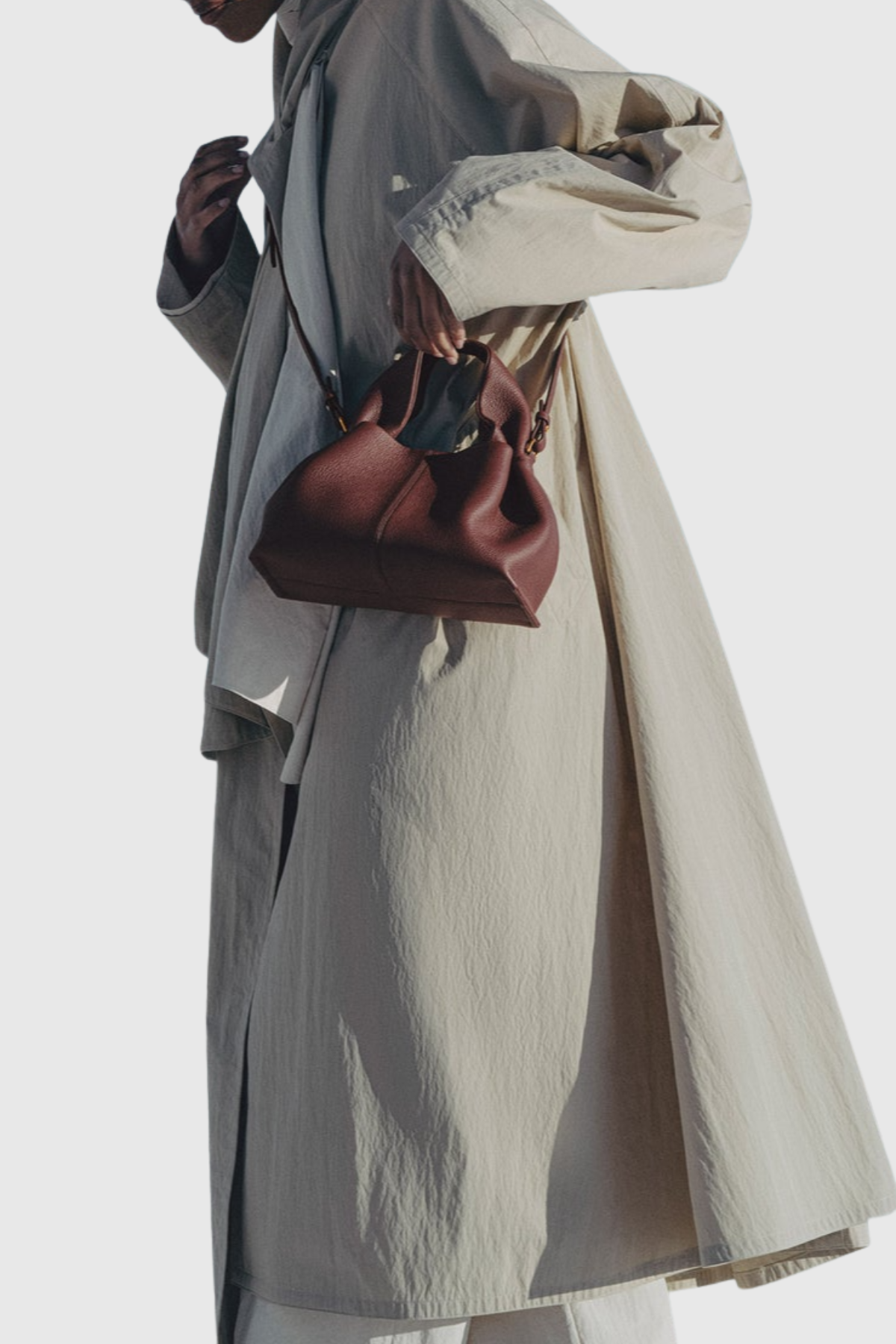 Zafira Leather Cloud Bag - Wine
