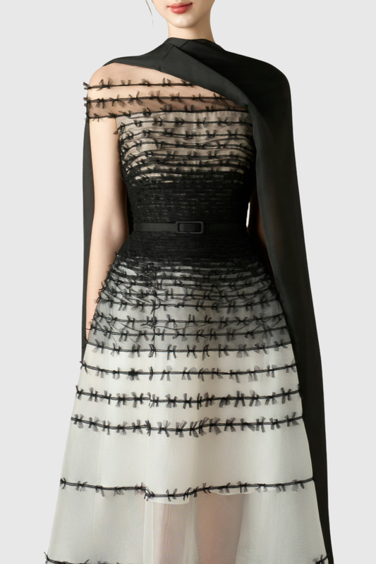 Zaida Off Shoulder Mesh Midi Dress