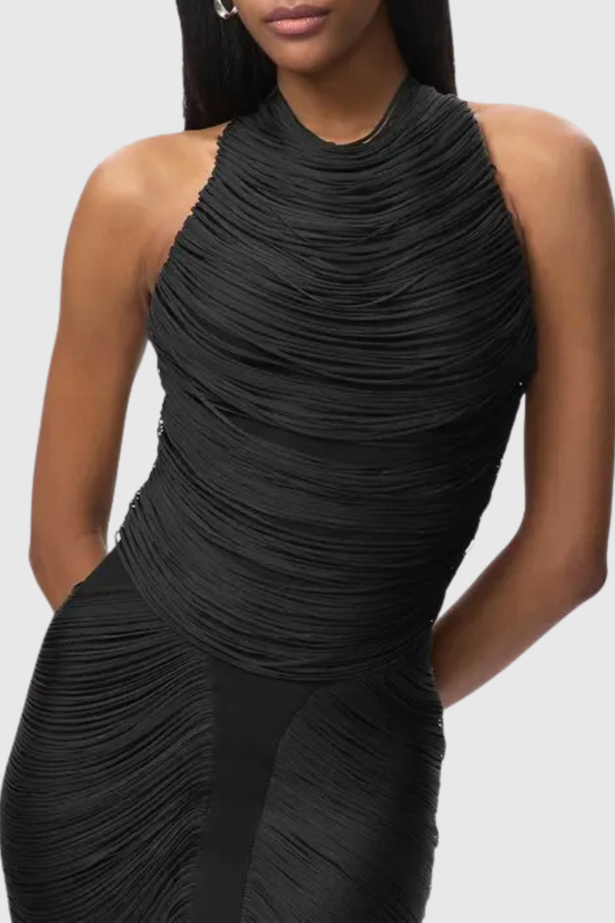 Zaina Halter Fringe Maxi Dress