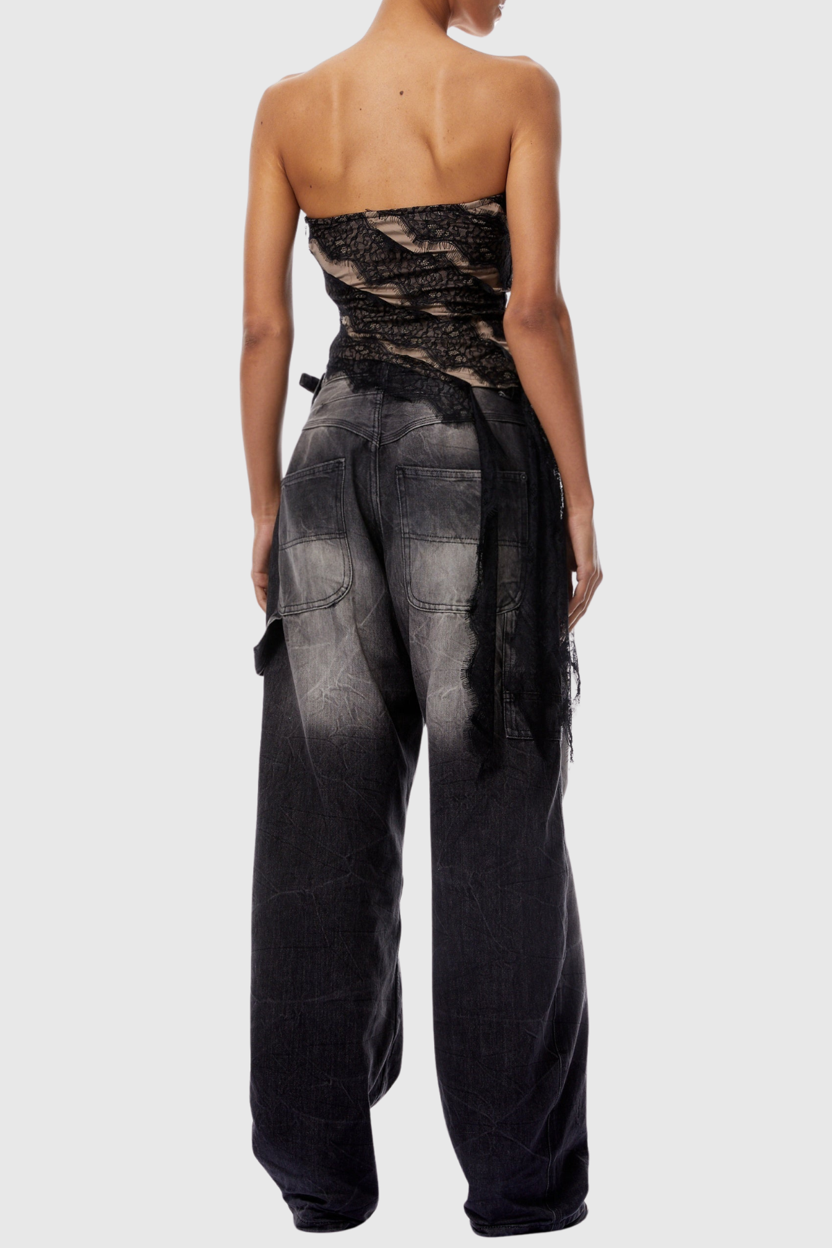 Zandesa Lace Ribbon Panel Top