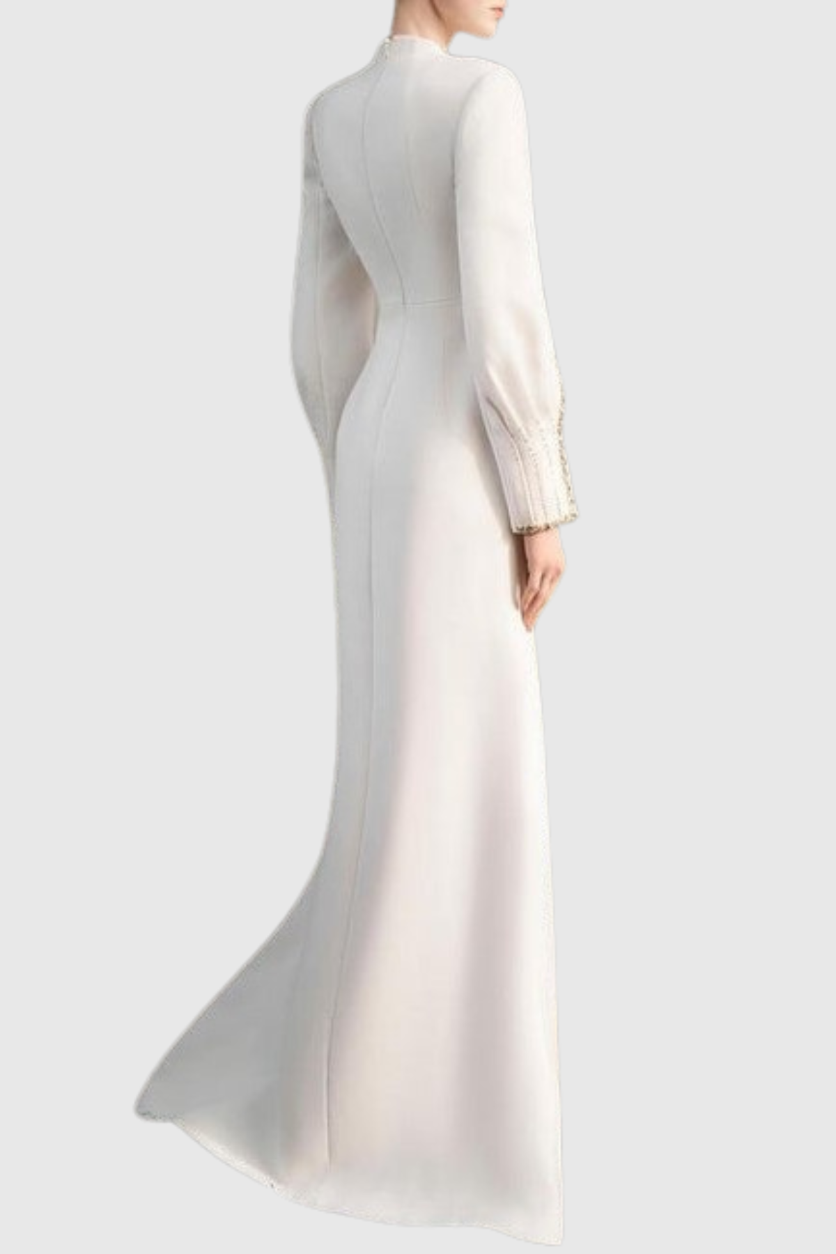Zayne Crystal Embellished Cape Maxi Dress - White