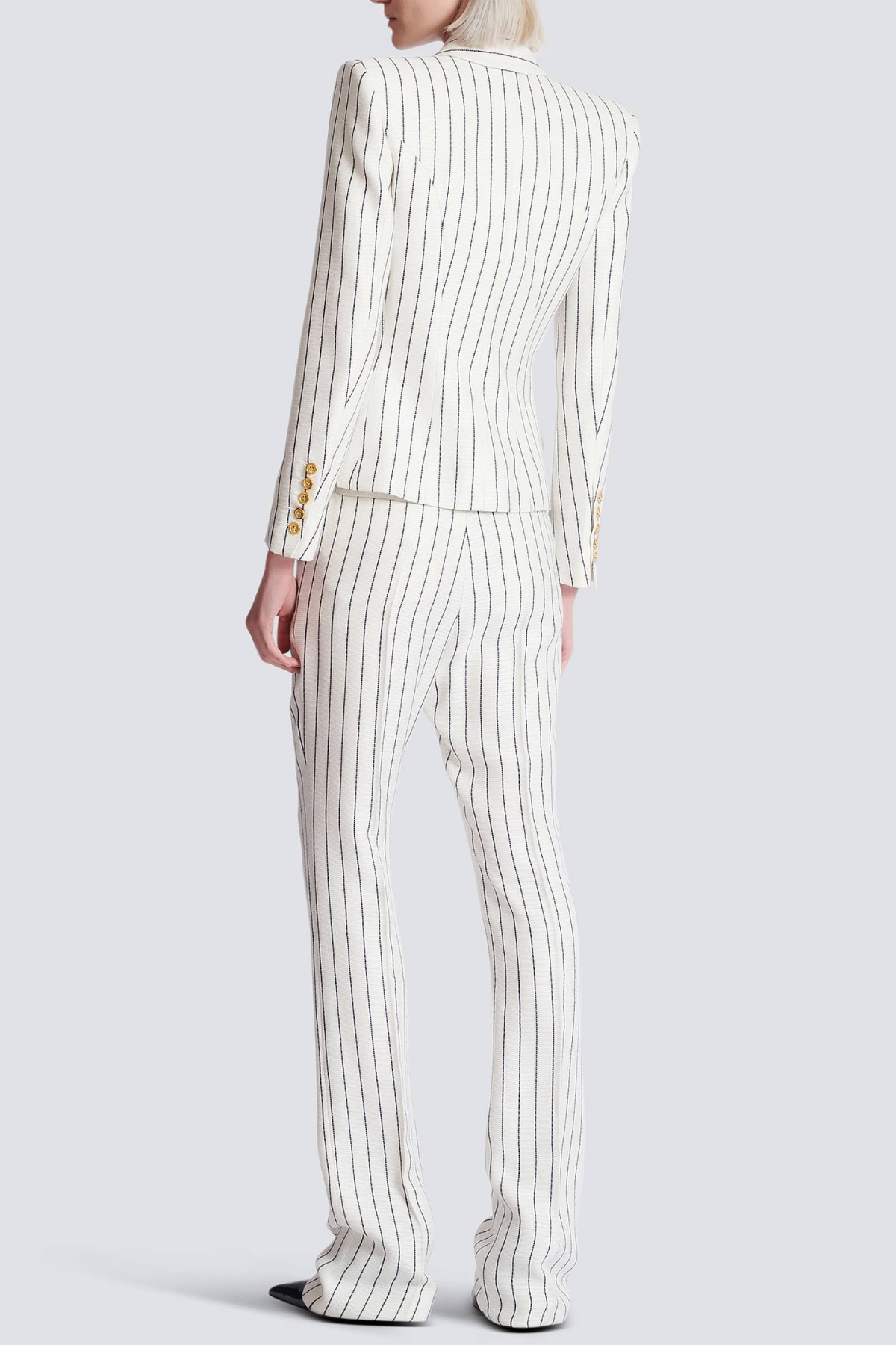 Zento Pinstripe Buttoned Blazer