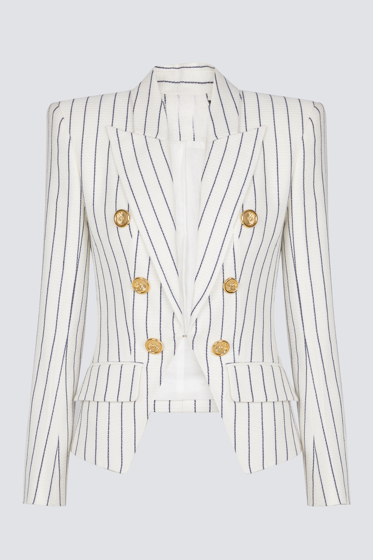 Zento Pinstripe Buttoned Blazer