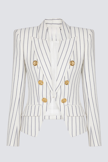 Zento Pinstripe Buttoned Blazer