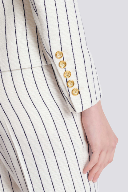 Zento Pinstripe Buttoned Blazer