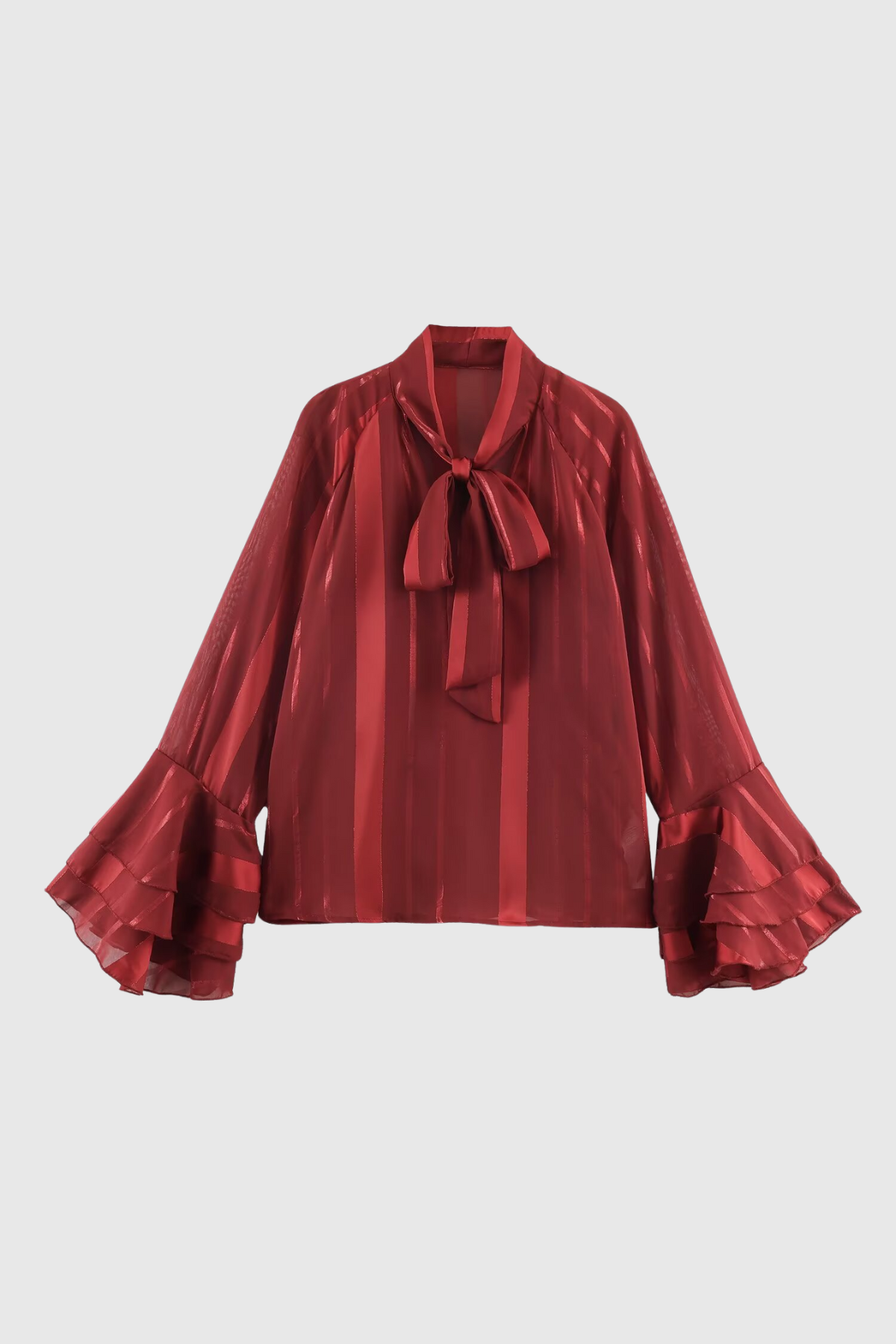 Zerah Stripe Ruffle Shirt
