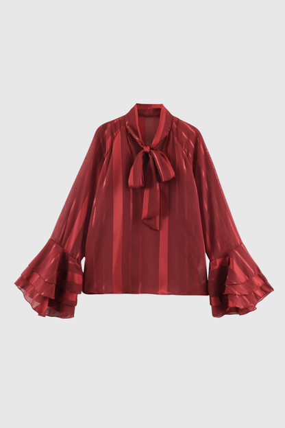 Zerah Stripe Ruffle Shirt
