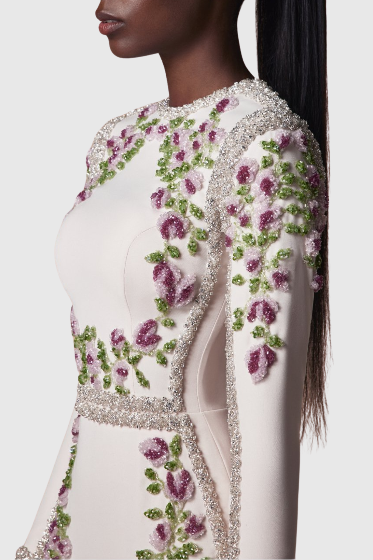 Zevra Floral Beaded Embellished Maxi Dress