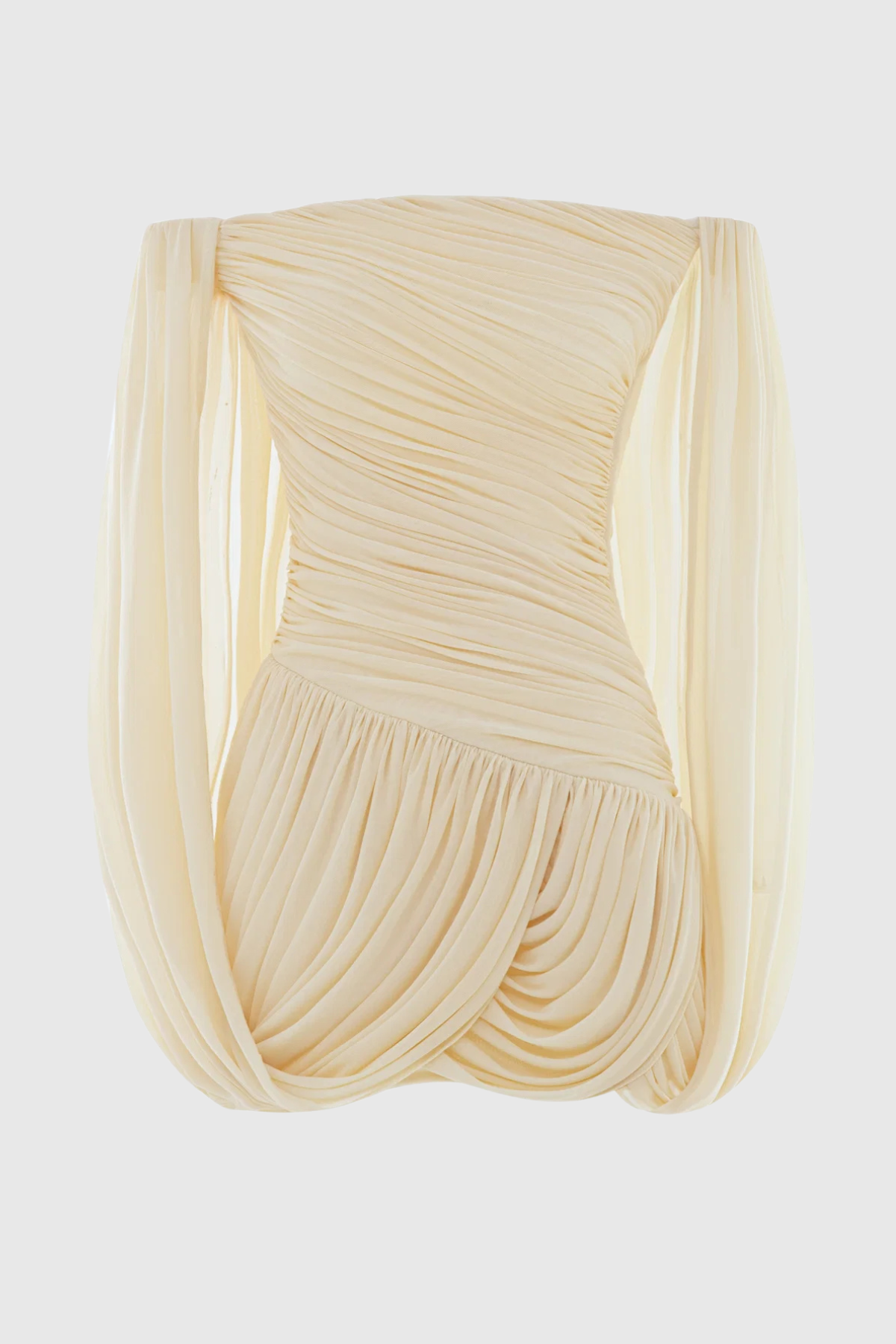 Zhuria Off Shoulder Draped Mini Dress - Yellow