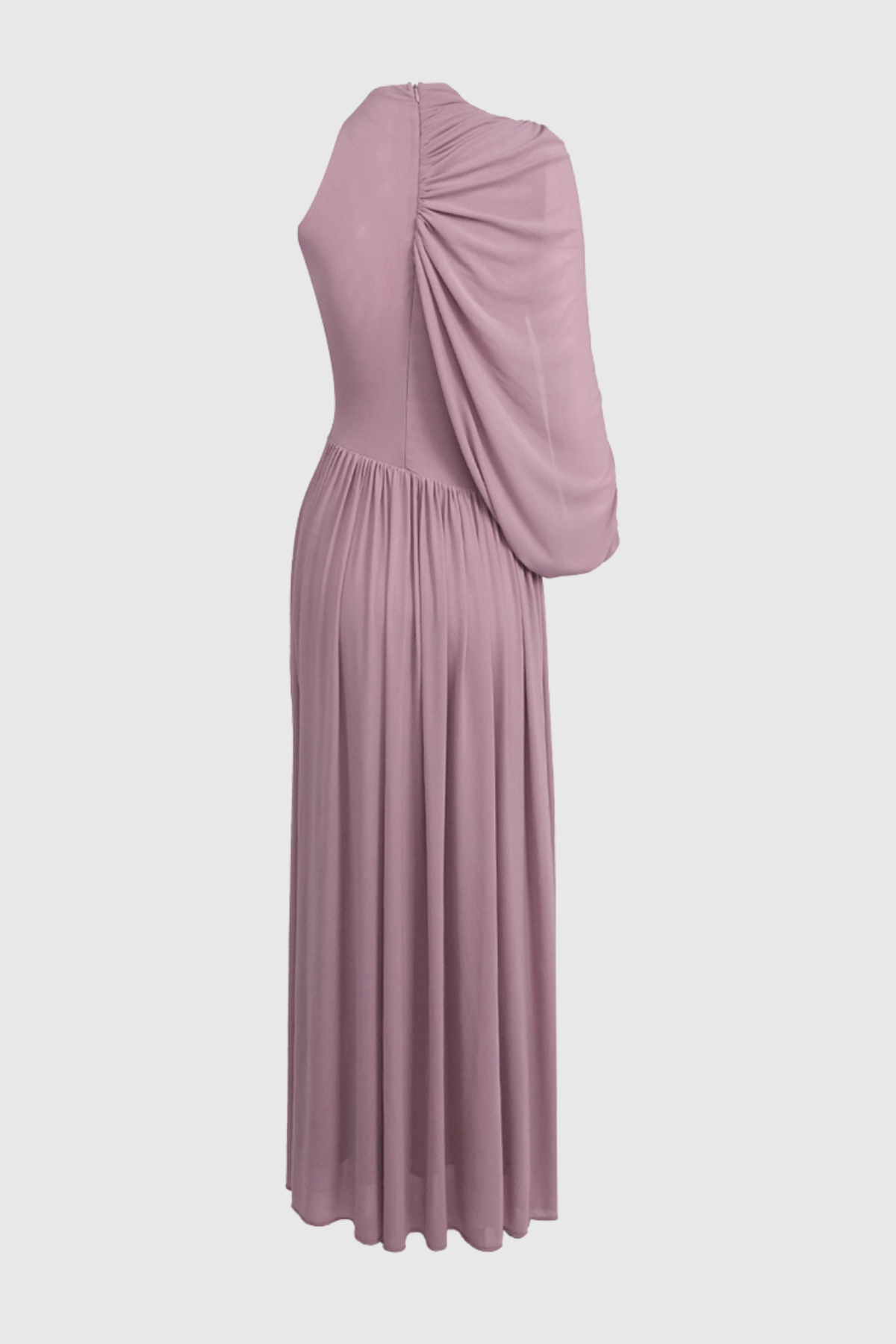 Zhuria One Shoulder Asymmetric Draped Maxi Dress - Pink