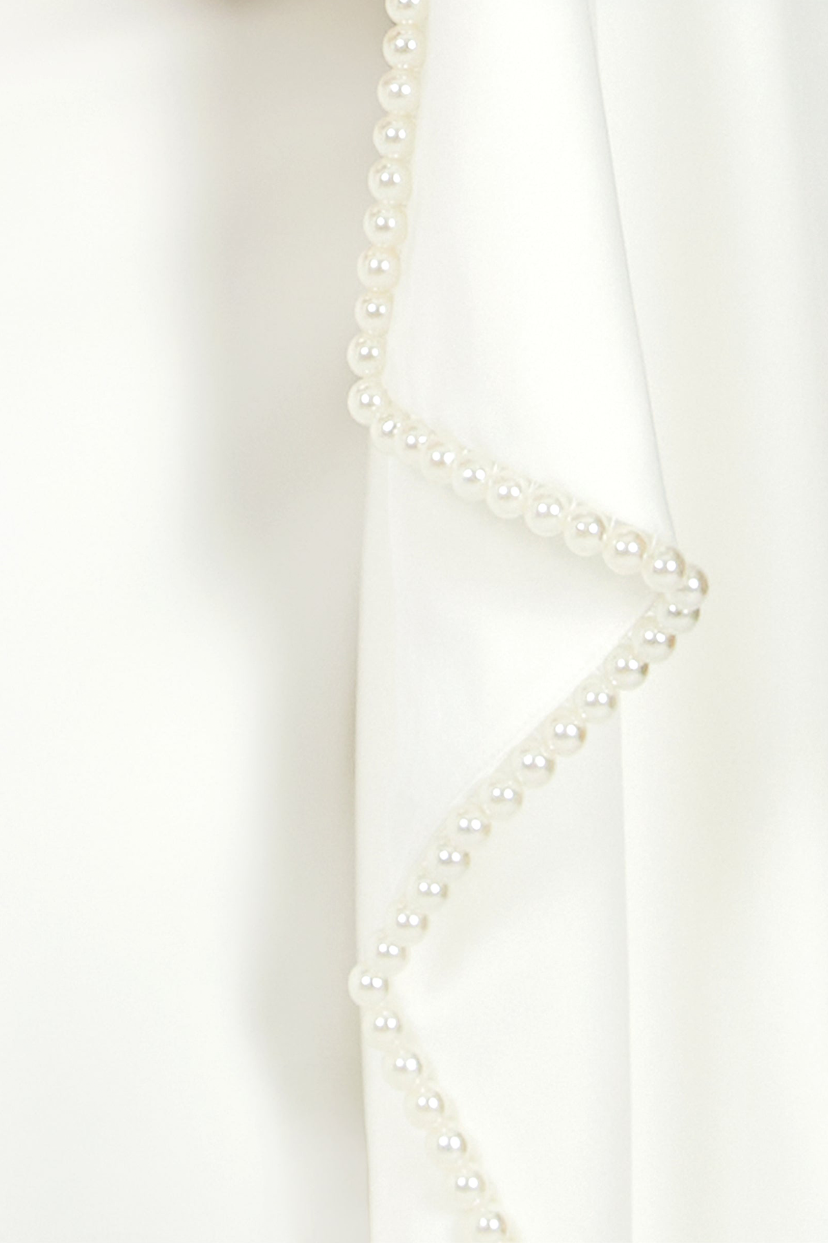 Zisel Pearl Trim Cutout Ruched Maxi Dress - White