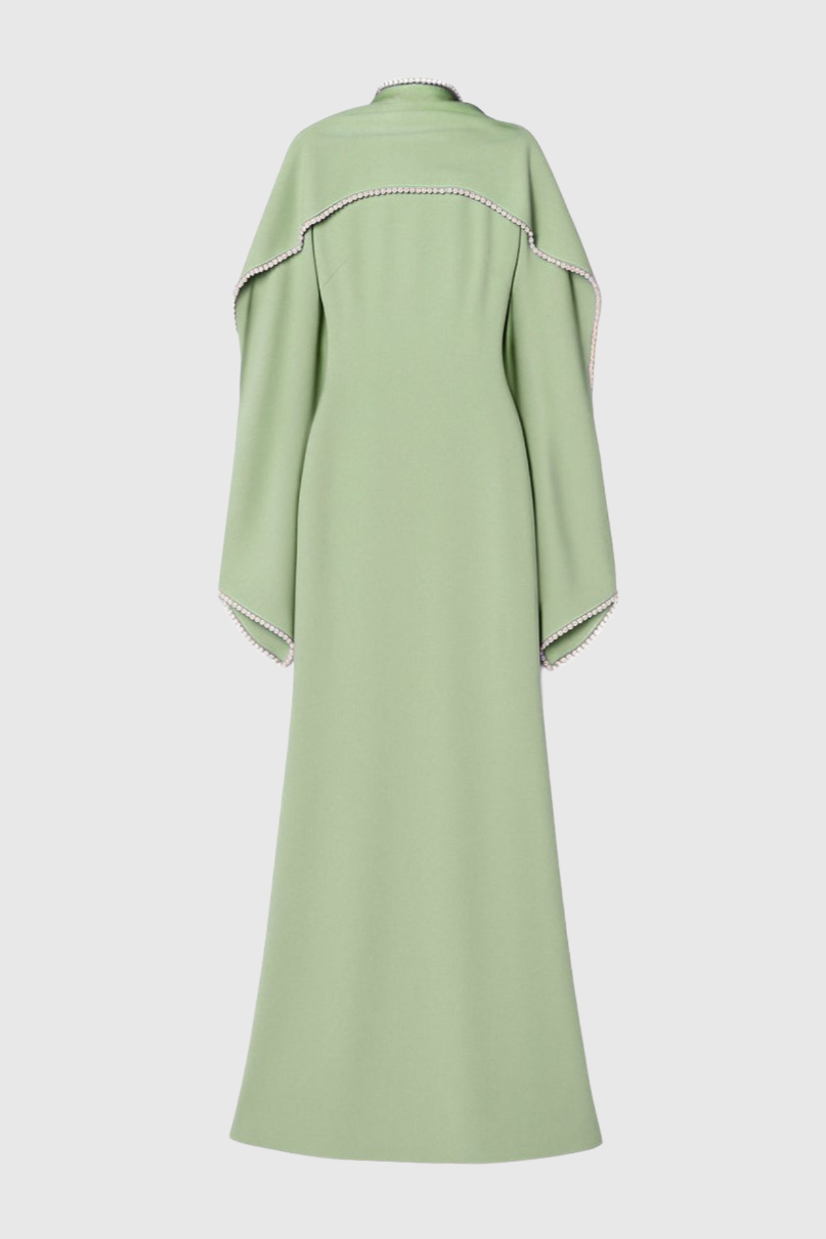 Zisel Pearl Trim Shawl Maxi Dress - Green