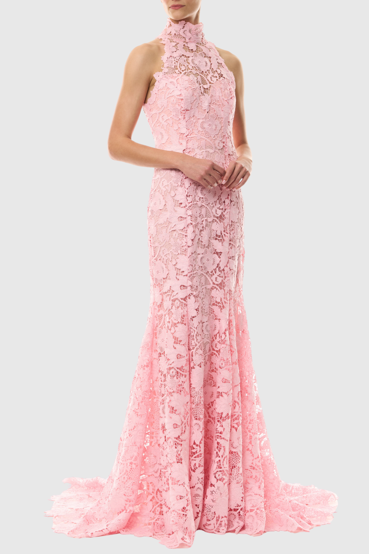 Zivasa Sleeveless Floral Lace Maxi Dress