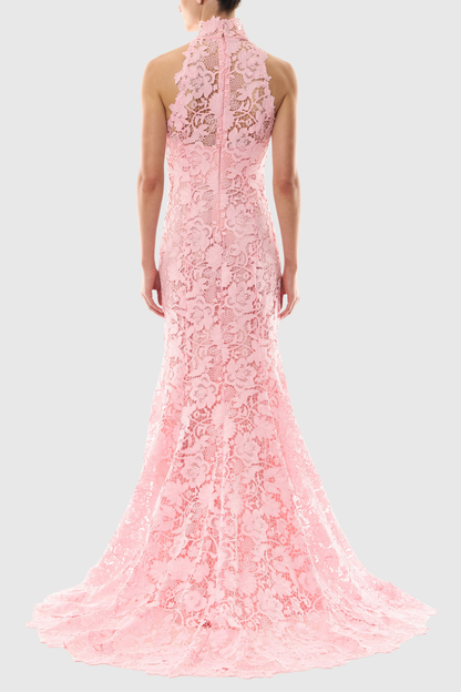 Zivasa Sleeveless Floral Lace Maxi Dress