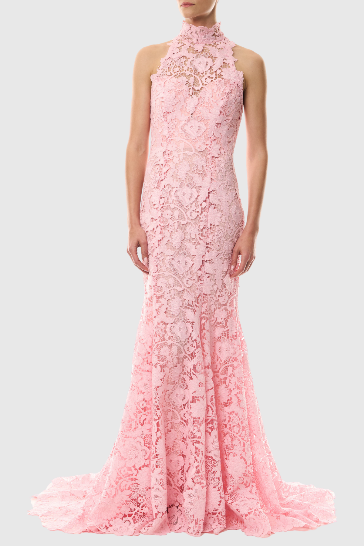 Zivasa Sleeveless Floral Lace Maxi Dress