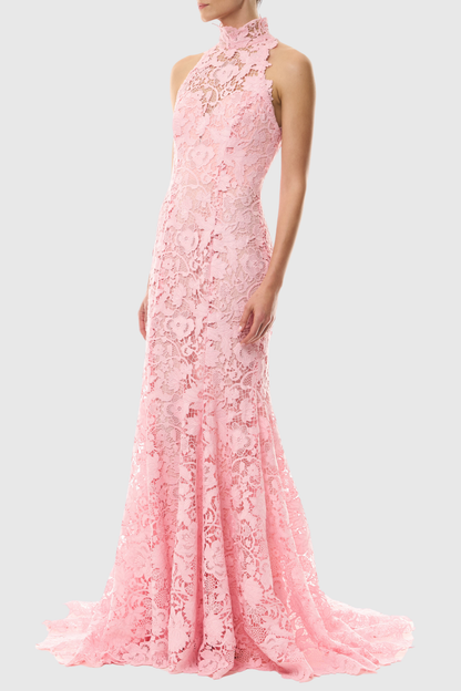 Zivasa Sleeveless Floral Lace Maxi Dress