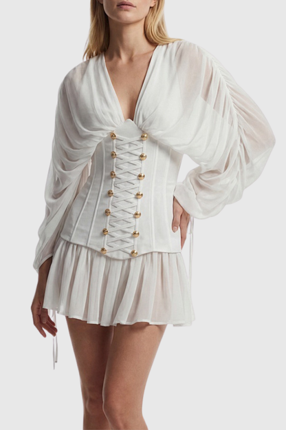 Zorion Corset Mesh Mini Dress