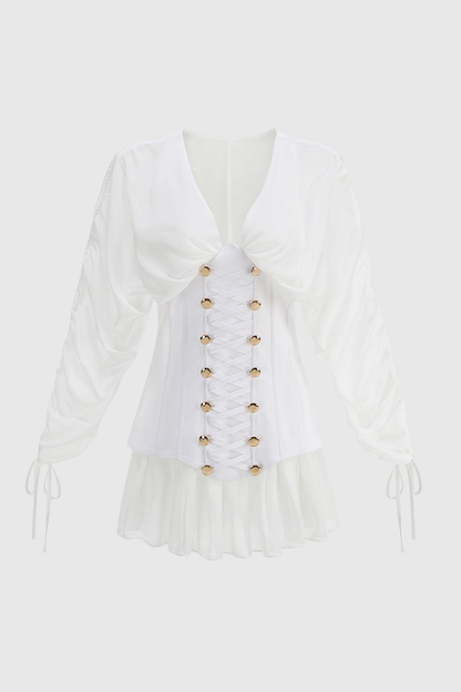 Zorion Corset Mesh Mini Dress