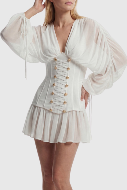 Zorion Corset Mesh Mini Dress