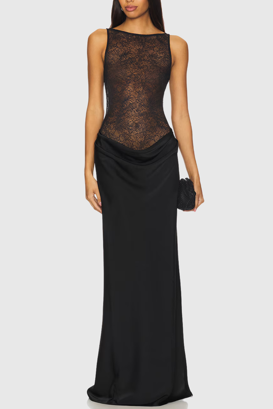 Zosia Floral Lace Sleeveless Maxi Dress