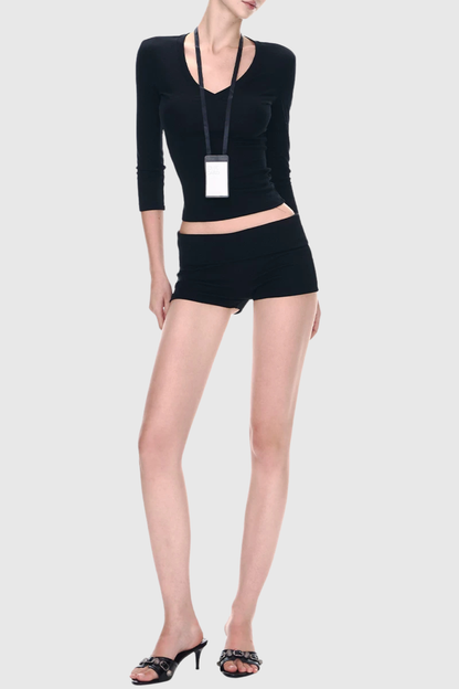 Zrina V-neck Top - Black