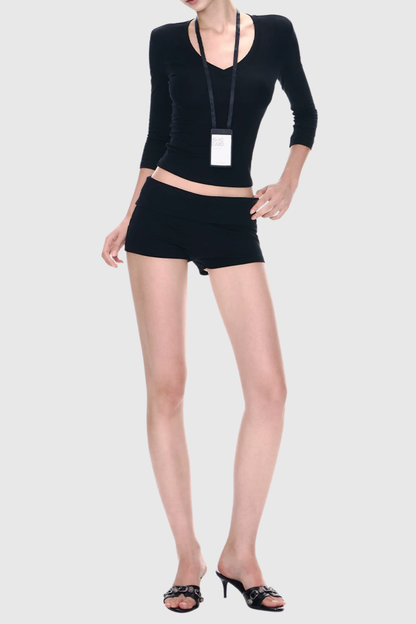 Zrina V-neck Top - Black