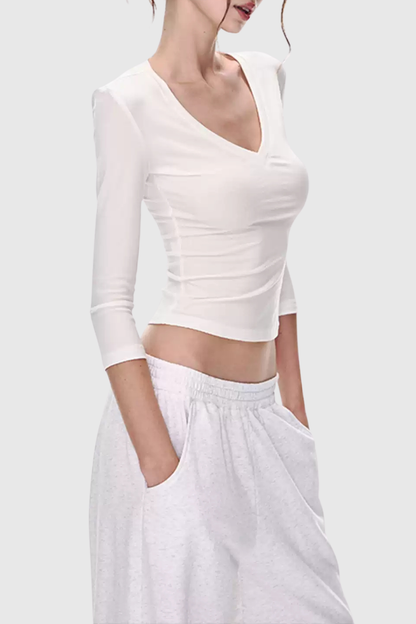 Zrina V-neck Top - White