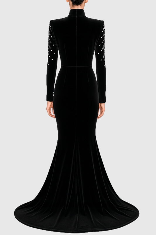 Zsiga Diamante Embellished Velvet Maxi Dress
