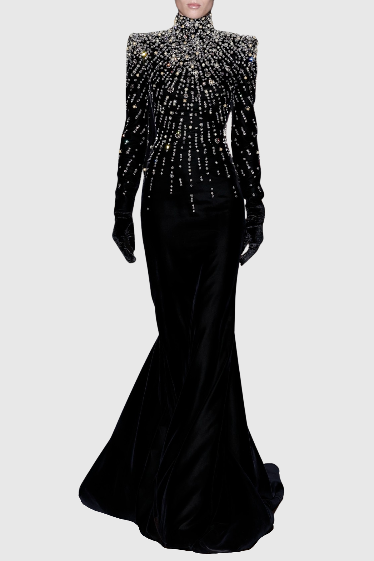 Zsiga Diamante Embellished Velvet Maxi Dress