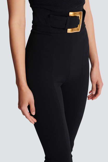 Zuko Gold Belted Leggings - Black