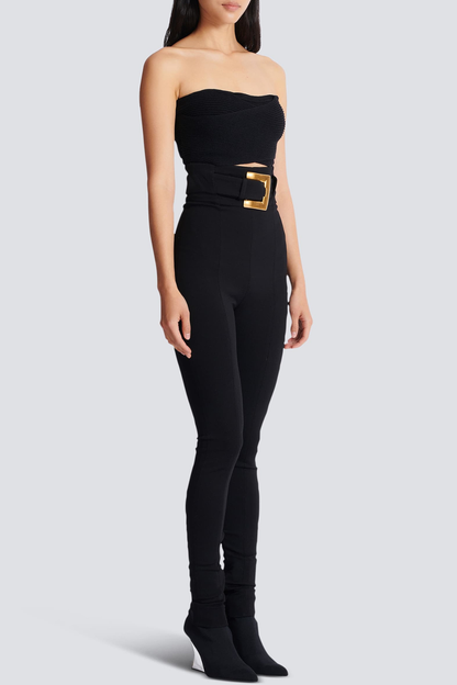 Zuko Gold Belted Leggings - Black