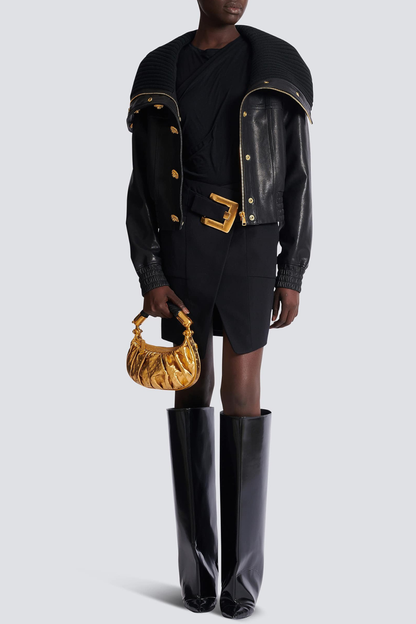 Zuko Gold Belted Mini Skirt - Black