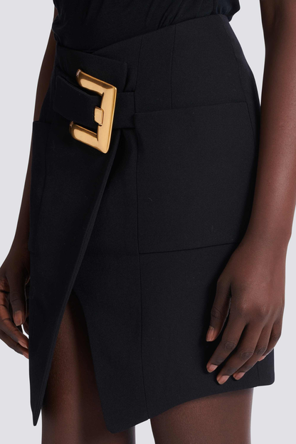 Zuko Gold Belted Mini Skirt - Black