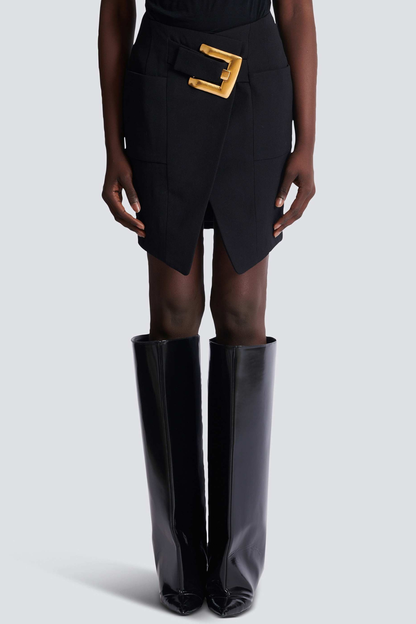 Zuko Gold Belted Mini Skirt - Black