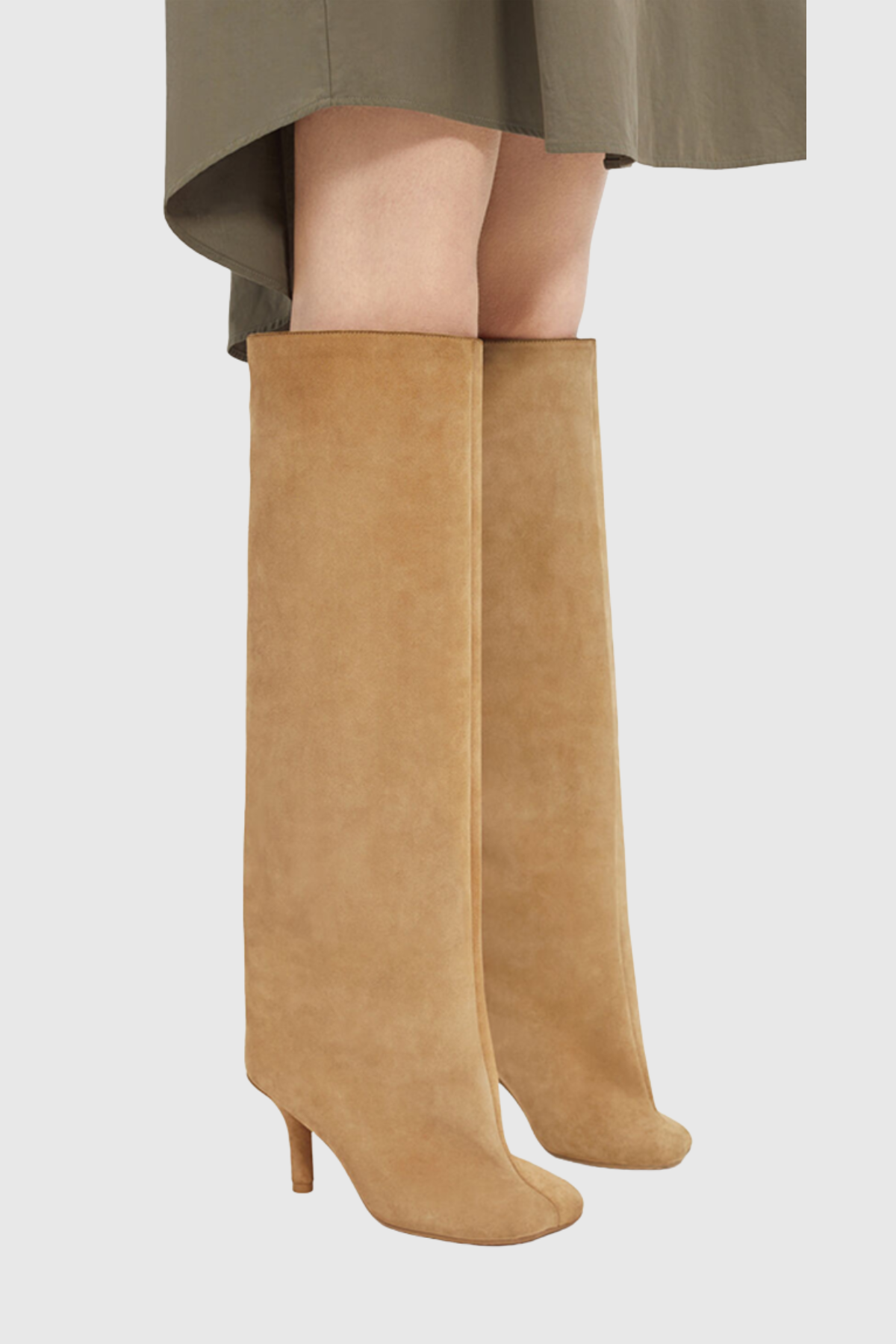 Zule Suede Knee High Stiletto Boots