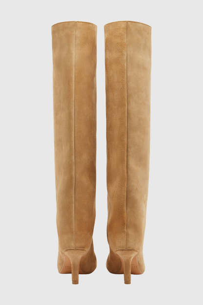 Zule Suede Knee High Stiletto Boots