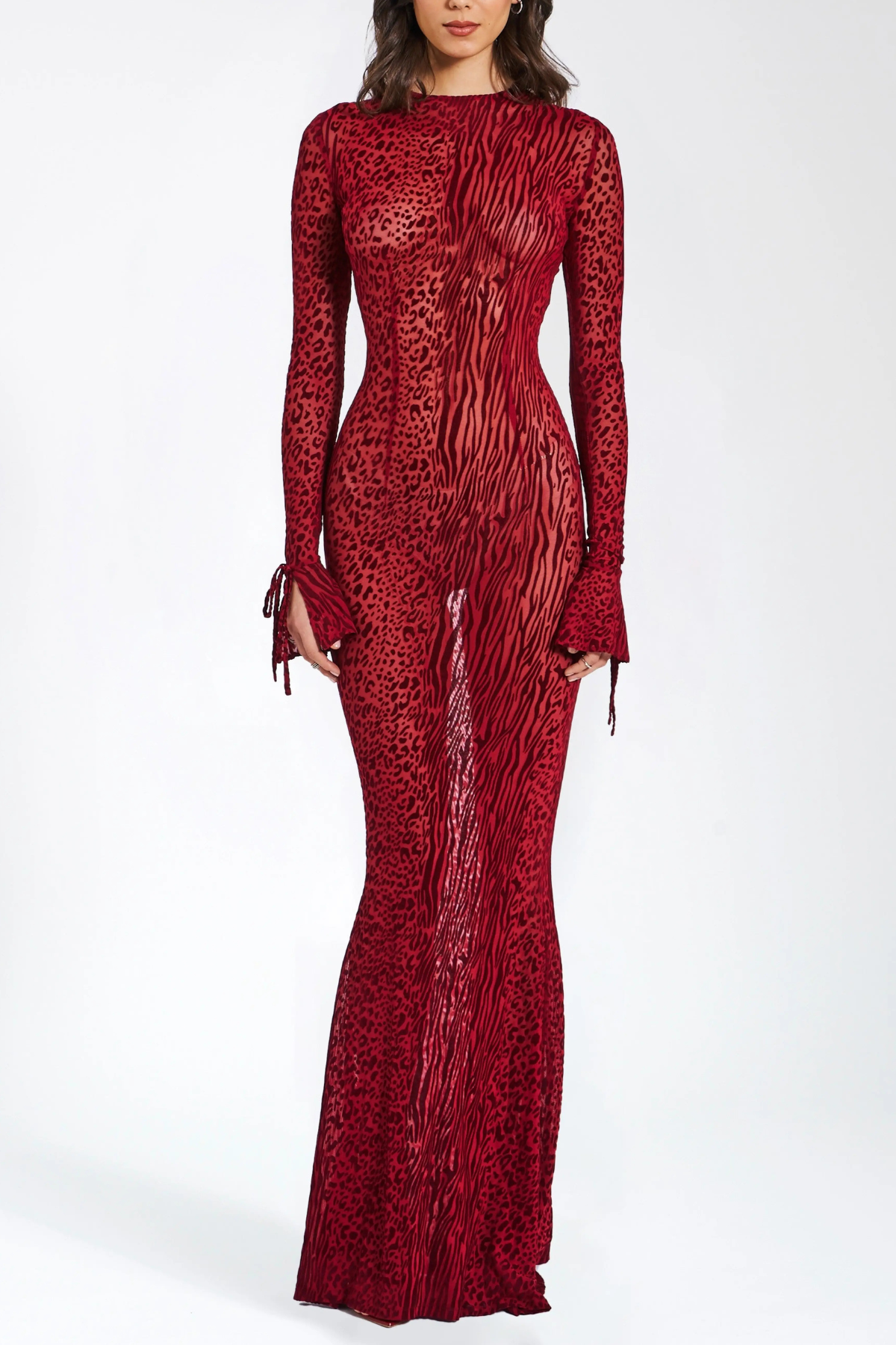 Zvezda Leopard Backless Maxi Dress