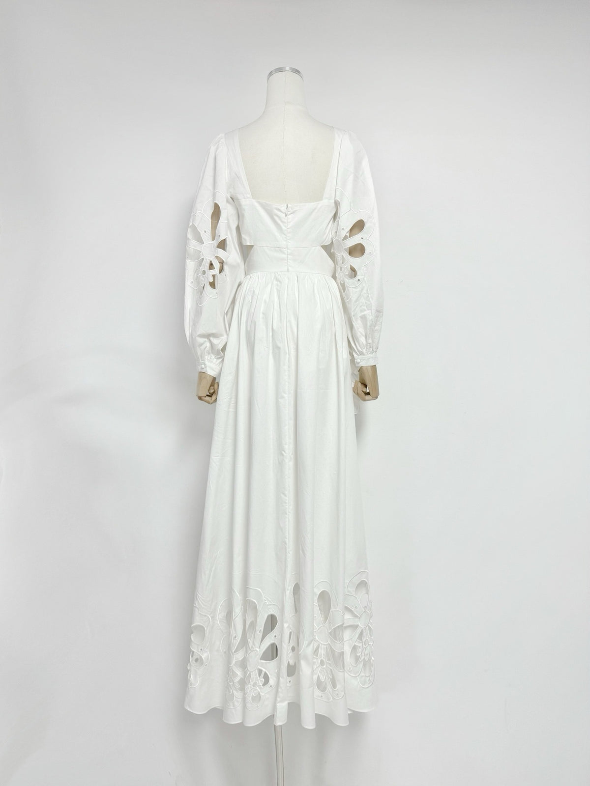 White Ruffle High-Low Cut-Out Midi Dress Premium Fabric - product view 7