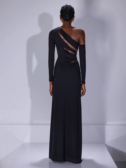 Asymmetric Cut-Out Maxi Dress