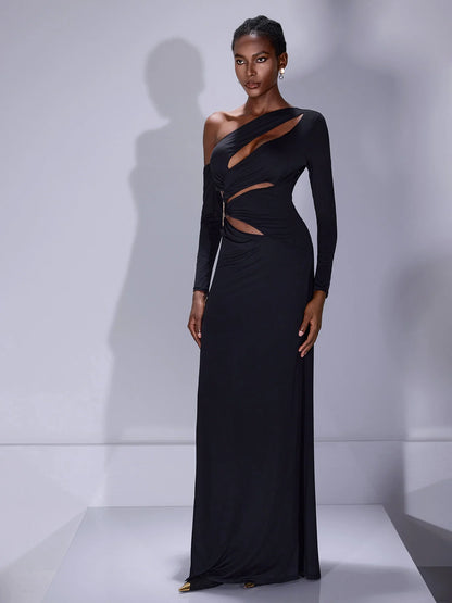 Asymmetric Cut-Out Maxi Dress
