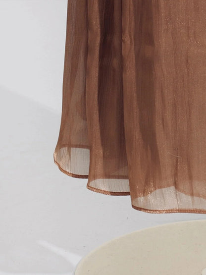 Batwing Wrap-Tie Pleated Maxi Dress