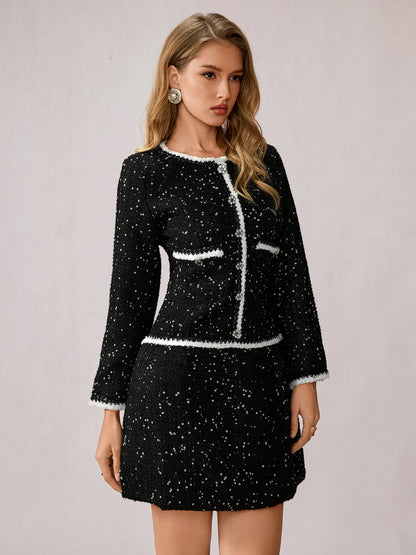 Black Polka Dot  Mini Dress