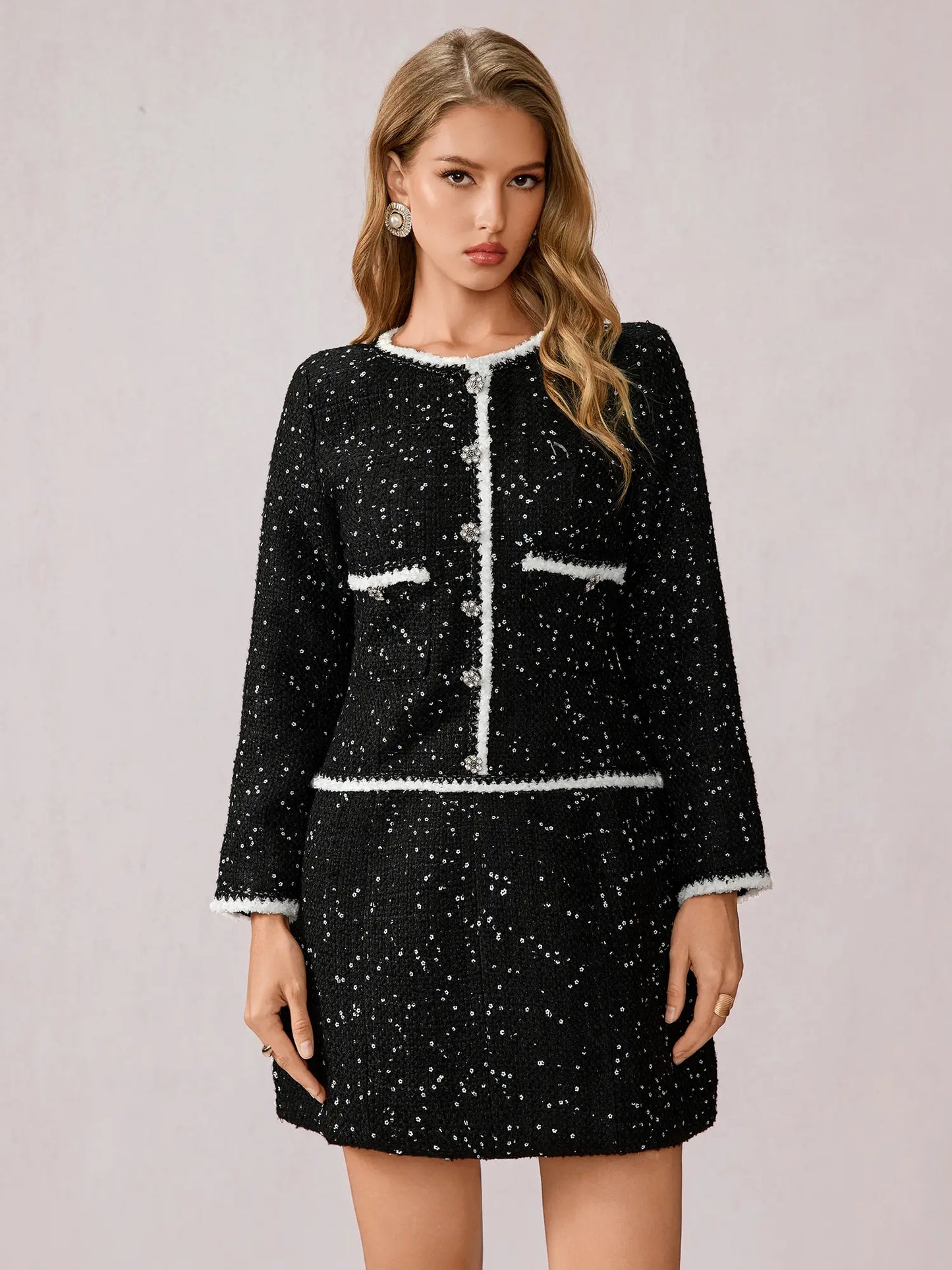 Black Polka Dot  Mini Dress