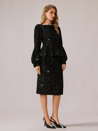 Black Sparkly Daily Two-Piece Set