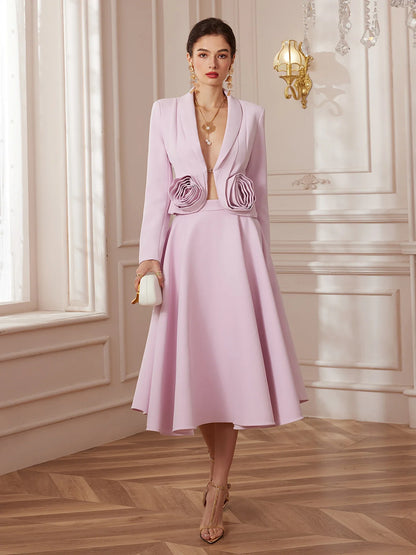 Bloom Tailored Blazer and Corded Empire Skirt