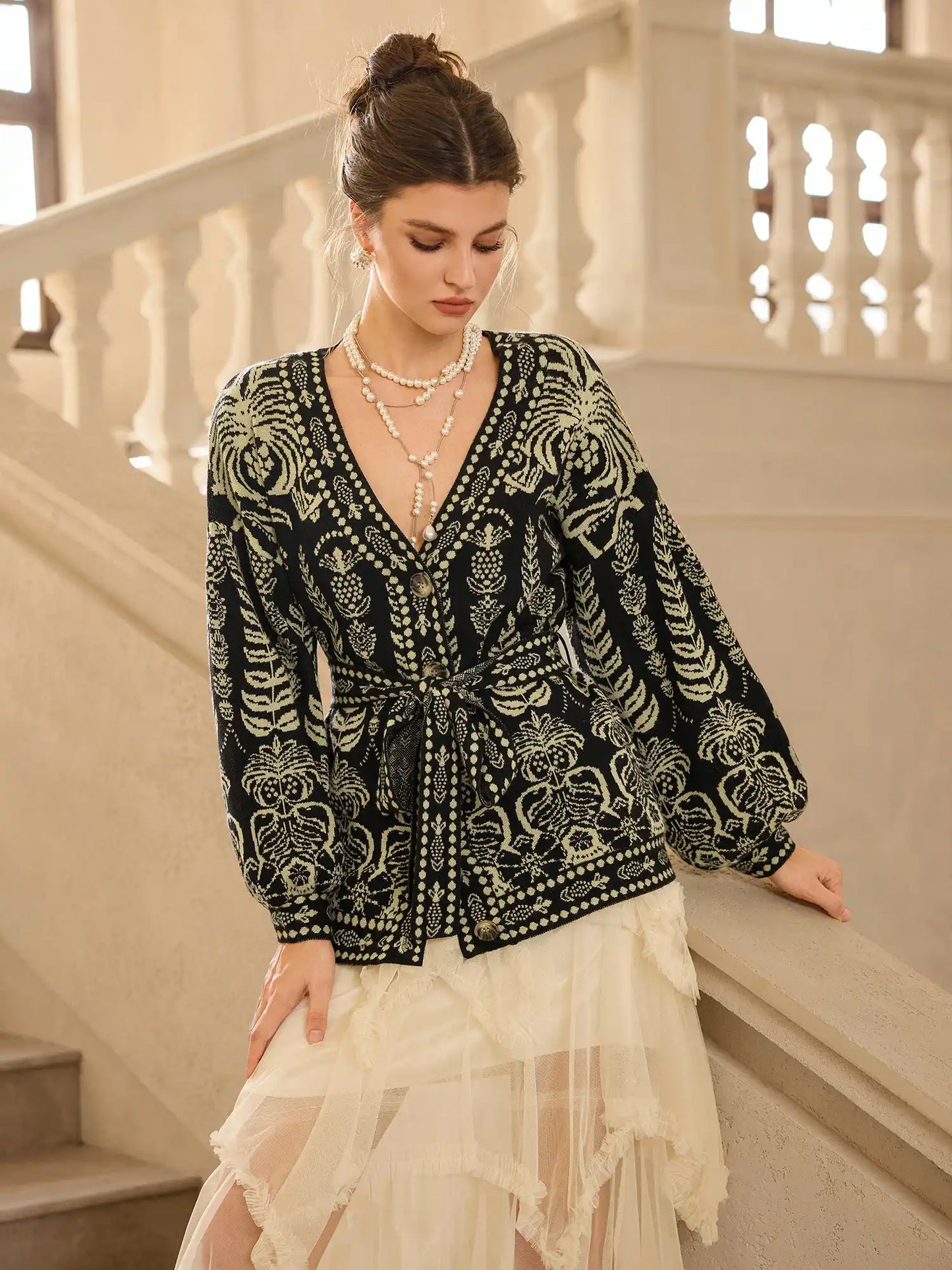 Bohemian Floral Print Tie Top