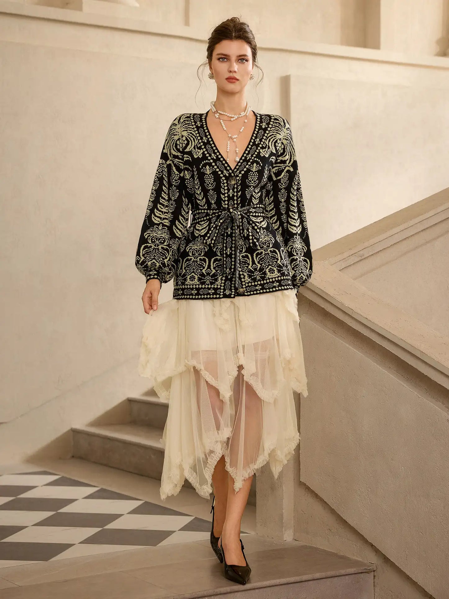 Bohemian Floral Print Tie Top